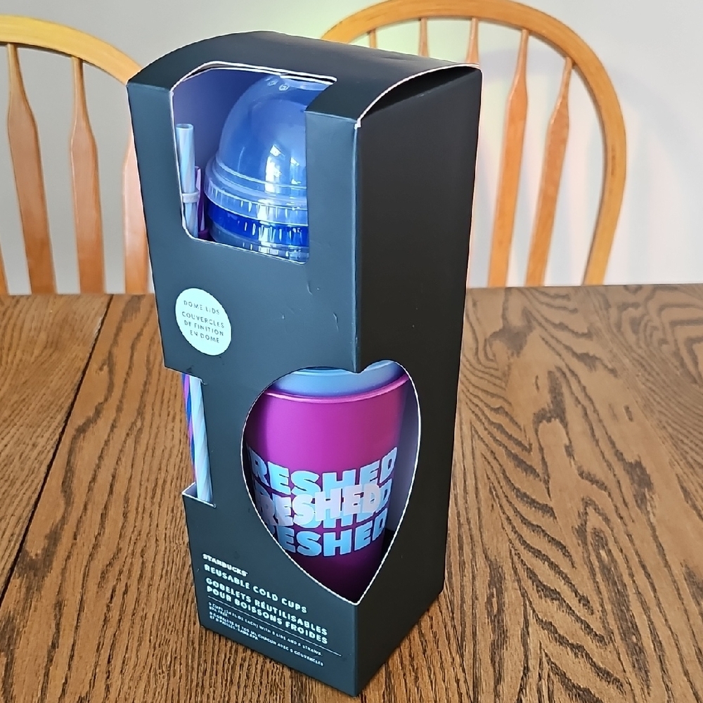 Starbucks Reusable Cold Cups Set - Blue and Purple